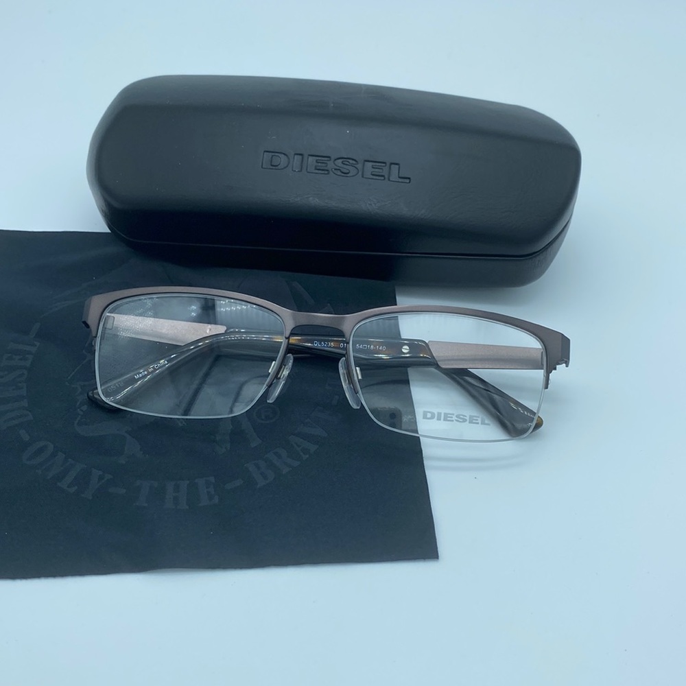 Diesel 5235 Matte Dark Ruthenium Semi-Rimless Ophthalmic Frame